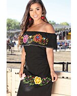 Vestido Bordado Olán 601976 Color Negro
