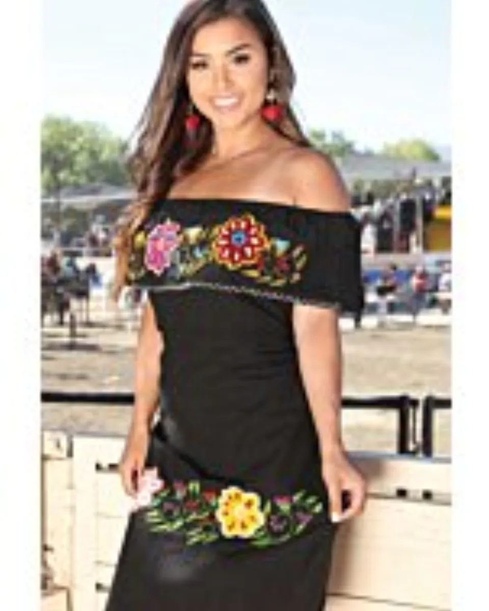 Vestido Bordado Olán 601976 Color Negro