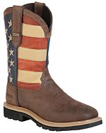 Bota Waterproof Para Trabajo Buff Color Café Barras Y Estrellas