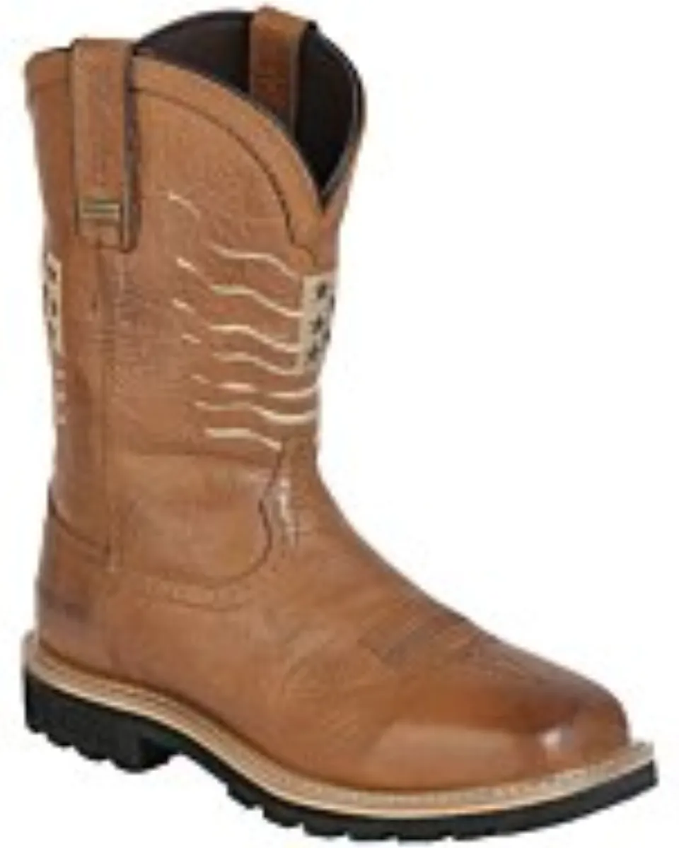 Bota Waterproof Para Trabajo Lth Buff Aero American Flag Color Tan