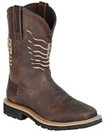 Bota Waterproof Para Trabajo Buff Color Café Oscuro Bordado American Flag