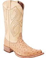 Bota vaquera piel avestruz, White diamonds boots 030 Orix.