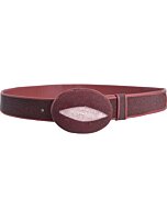 Cinto Vaquero Mantarraya Perla Sencilla Color Vino WD 1447