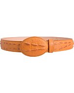 Cinto Vaquero Grabado Cocodrilo WD 11-1489 Color Mantequilla