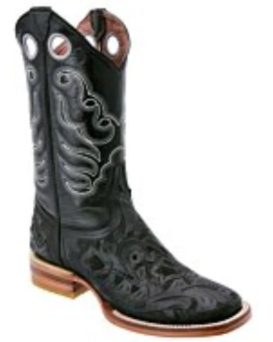 Botas Rodeo Americana Cinceladas Color Negro WD 11-271