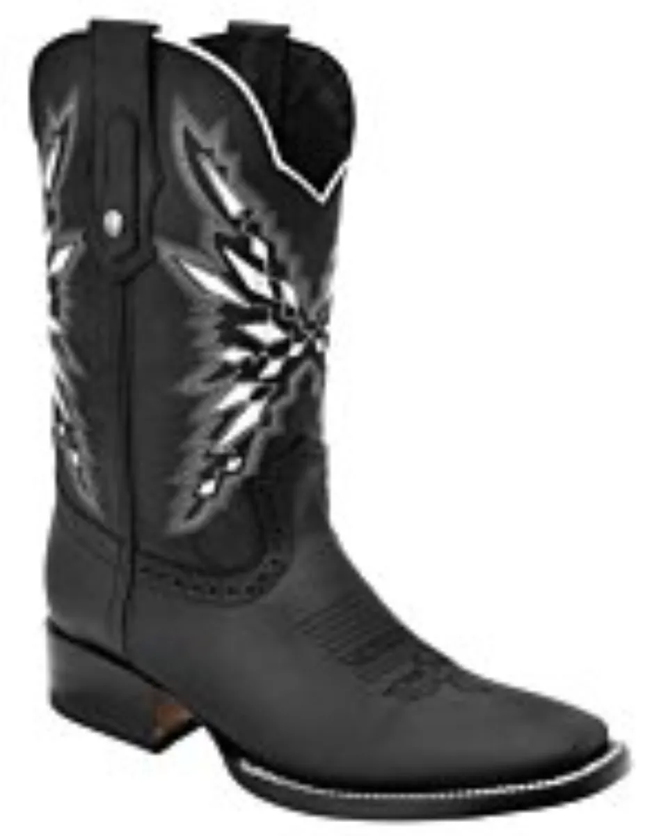 Botas Rodeo Piel Crazy Full Color Negro WD 11-338