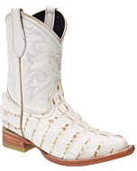 Botas Vaqueras Infantil Grabado Cocodrilo WD Boots 378 Color Hueso