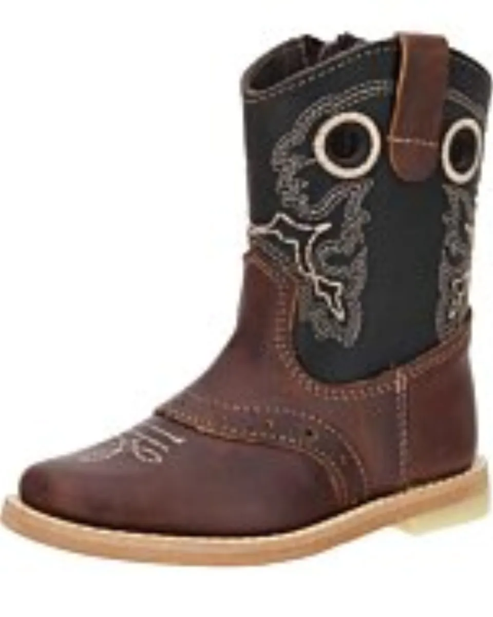 Botas Rodeo Para Baby Color Shedrón Zipper Tubo Negro