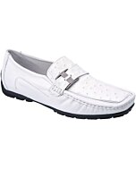 Men's White Shoes Genuine Ostrich Leather WD 11-409