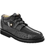 Zapato Estilo Casual-Urbano Piel De Mantarraya-Avestruz Color Negro WD 11-400
