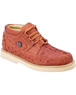 Men's Casual Print Leather Shoes WD 11-414 Cognac