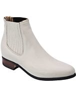 Botines Charros Piel Napa Color Hueso Suela Hule WD 11-704
