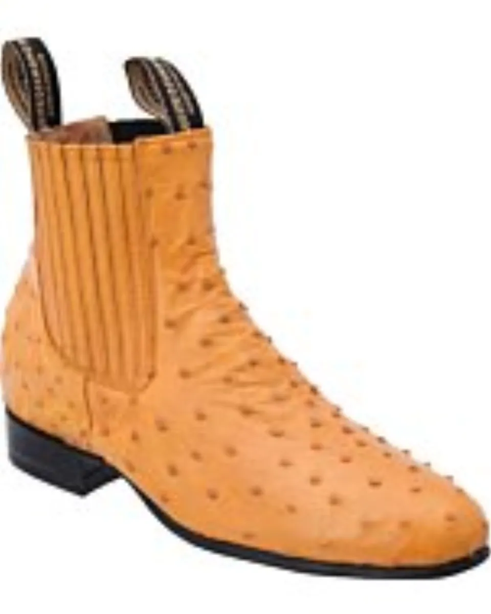 Botines Charros Avestruz Horma Tradicional WD 11-712 Mantequilla