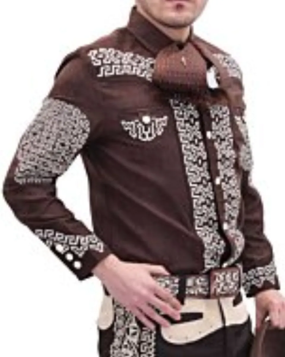 Camisa Charra El Dorado WD 11-811 Gamuza Café