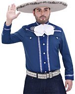 Camisa Azul Lisa Botón Tipo Hueso WD Boots 800