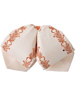 Moño Charro Fino Color Beige Con Bordado Mamey WD 11-974