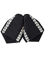 Moño Charro Fino Negro Bordado Blanco WD 11-981
