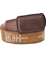 Cinto Rodeo Puntera Grabado WD 11-1571 Miel-Chocolate