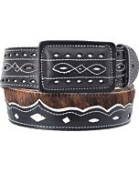 Cinto Rodeo Pelo De Vaca WD 11-1575 Negro
