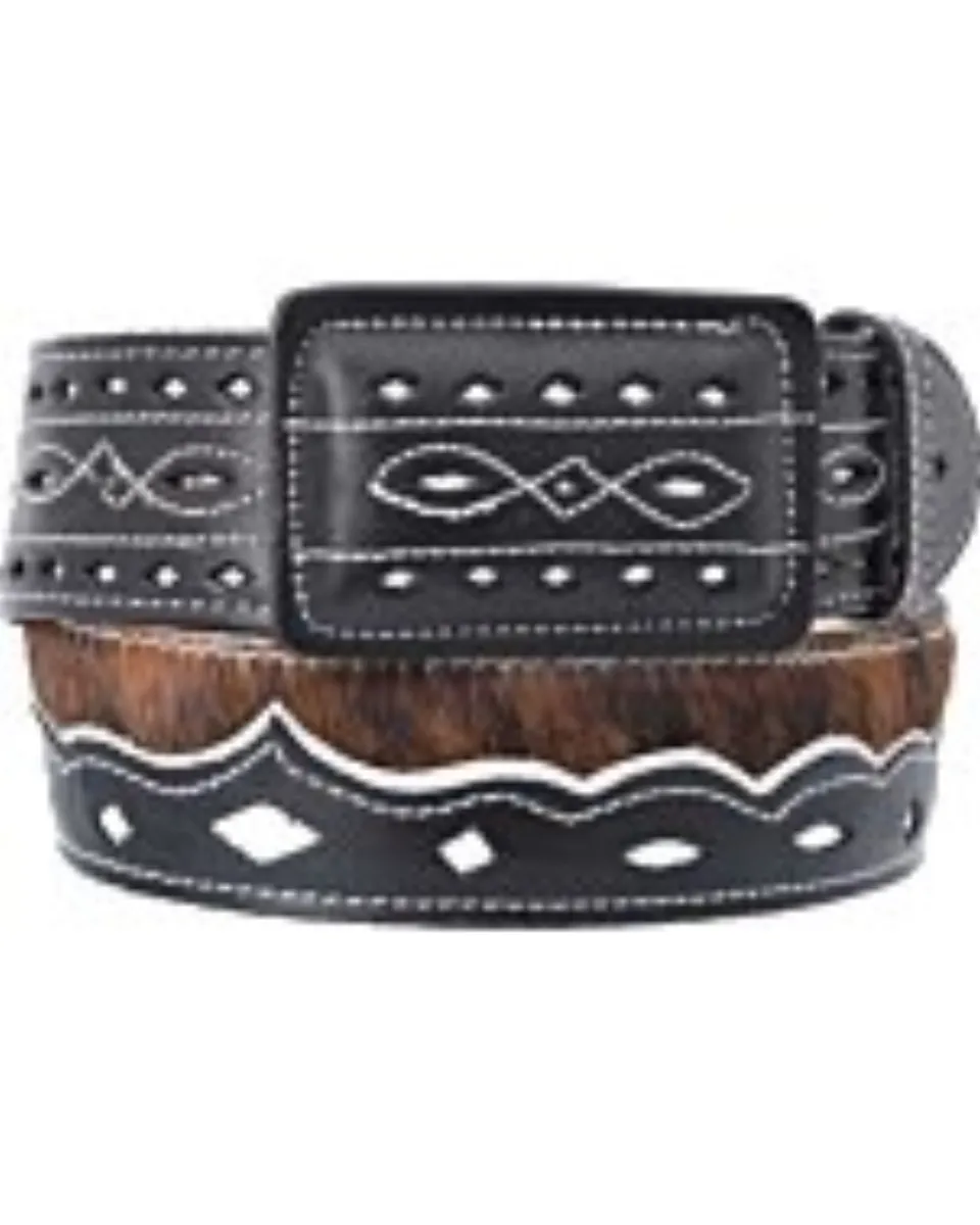 Cinto Rodeo Pelo De Vaca WD 11-1575 Negro