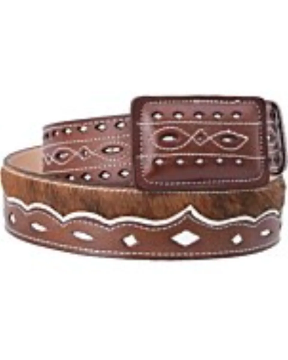 Cinto Rodeo Pelo De Vaca WD Western 11-1574 Café
