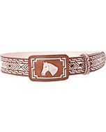 Cinto Charro Piteado Color Natural Caballo WD 11-1689