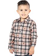 Camisa Vaquera para Niño a Cuadros Beige-Negro, Versión de Manga Larga – El General 44732