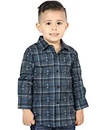 Camisa Vaquera para Niño a Cuadros Navy-Blanco, Versión de Manga Larga – El General 44740