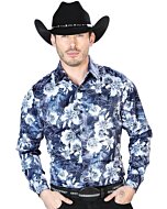 Camisa Color Navy Floreada El Señor De Los Cielos 43990
