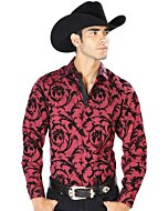 Camisa Vaquera El Señor De Los Cielos 43585 Color Vino Oscuro