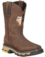 Bota Rodeo Para Trabajo Piel Crazy Café 44696