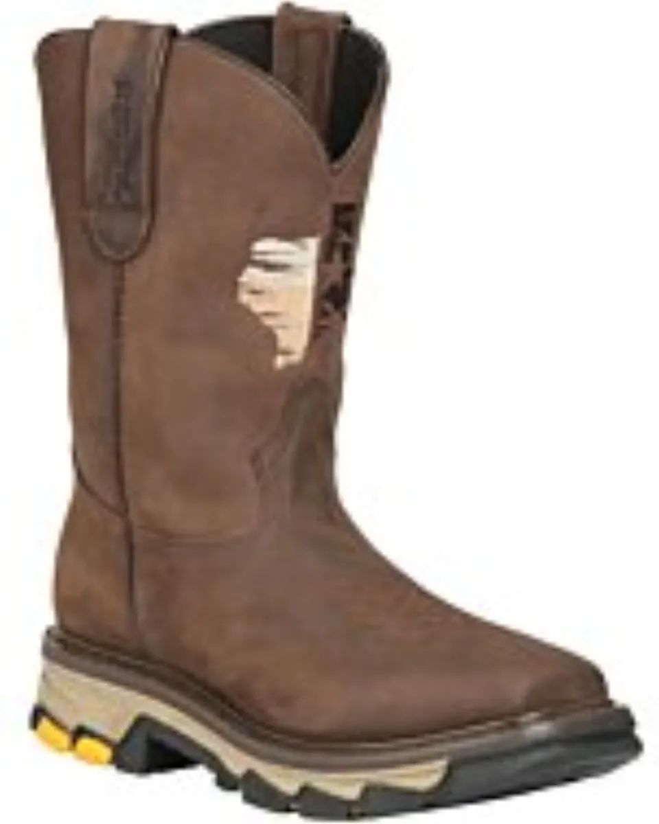 Bota Rodeo Para Trabajo Piel Crazy Café 44696